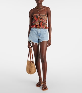 Shorts The Hang en denim de tiro medio | Frame