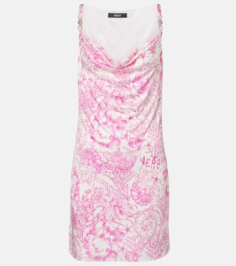 Underwater Barocco draped satin minidress | Versace