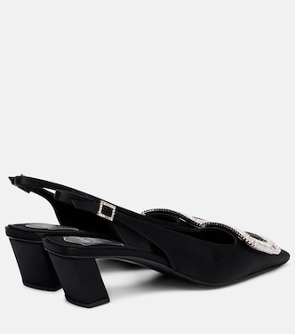 Belle Vivier 45 satin slingback pumps | Roger Vivier