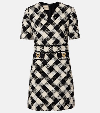 VGold checked tweed minidress | Valentino