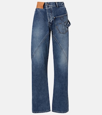 Embroidered high-rise straight jeans | JW Anderson