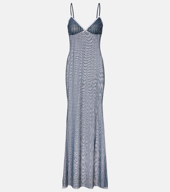 Solay gingham mesh maxi dress | Bananhot