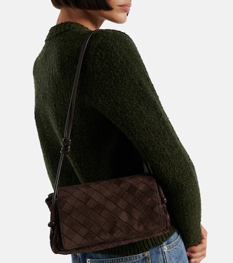 Notturno Intrecciato Small suede crossbody bag | Bottega Veneta