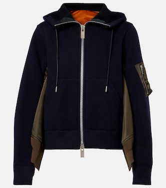 Paneled zip-up hoodie | Sacai