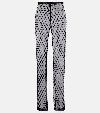Polka-dot mesh slim pants | Dries Van Noten