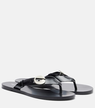Logo leather thong sandals | Coperni