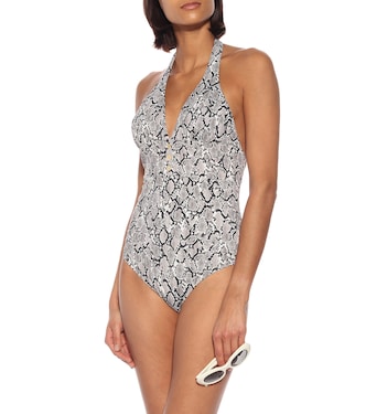 Mombasa snake-effect halter swimsuit | Heidi Klein