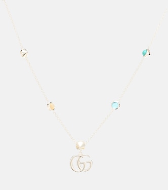 Collier Double G en argent sterling, topazes et nacre | Gucci