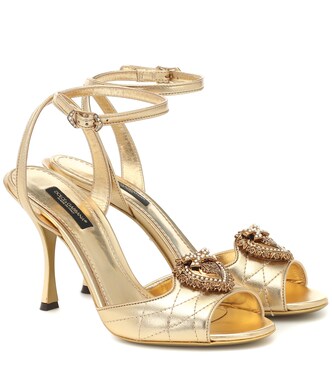 Devotion metallic leather sandals | Dolce&Gabbana