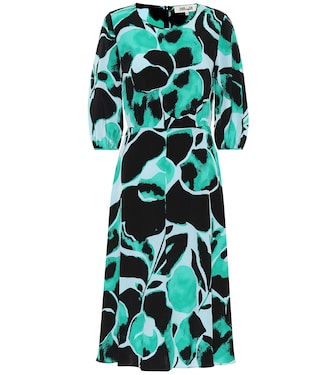 Vestido midi de sarga de seda | Diane von Furstenberg