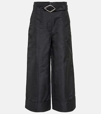 Pantalon ample raccourci à taille haute | Ganni