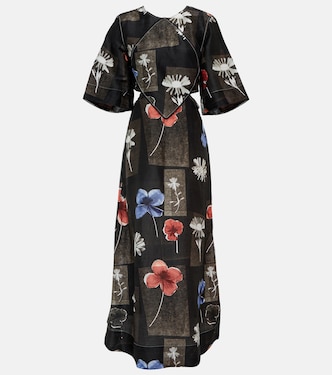 Maxikleid aus Leinen und Seide | Ganni