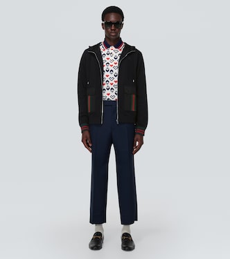 Web Stripe cotton jersey jacket | Gucci