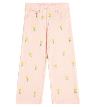Pantalones Sunflower de algodón bordados | Stella McCartney Kids
