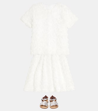 Top in tulle con applicazione floreale | Caroline Bosmans
