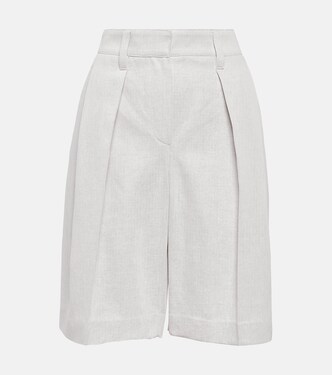 Bermuda-Shorts aus Baumwolle und Leinen | Brunello Cucinelli