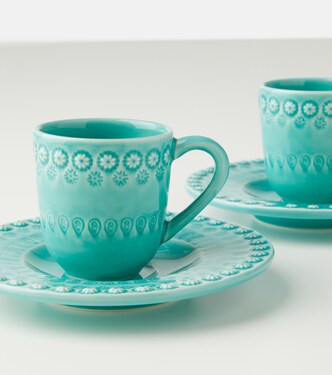 Fantasia set of 4 espresso cups and saucers | Bordallo Pinheiro