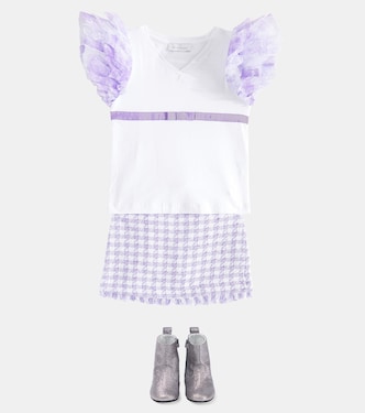 Gonna in bouclé pied-de-poule | Monnalisa