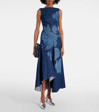 Bedrucktes Midikleid aus Denim | Erdem