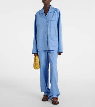 Pantaloni a gamba larga in cotone | Miu Miu