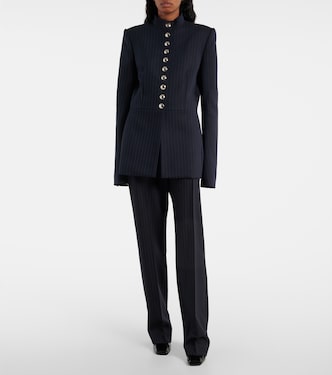 Pantaloni regular gessati Cambie a vita alta | Khaite
