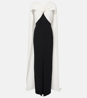 Abito lungo in cady con applicazione floreale | Roland Mouret