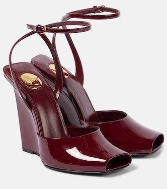 La Scandale 110 patent leather wedge sandals | Saint Laurent