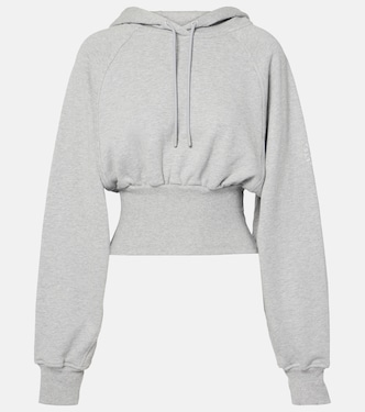 Cropped cotton jersey hoodie | Adidas by Stella McCartney