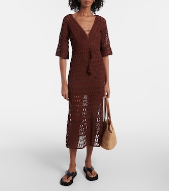 Abito midi Marissa in crochet di cotone | Anna Kosturova