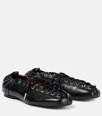 Lace-up ballet flats | Ganni