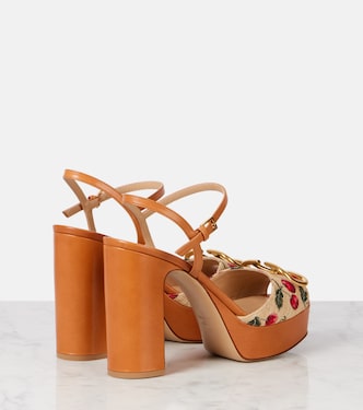 VLogo 115 raffia-effect platform sandals | Valentino Garavani