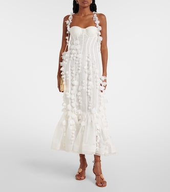 Vestido de fiesta Dawning de lino y seda | Zimmermann