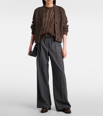 Wool-blend wide-leg jeans | Brunello Cucinelli