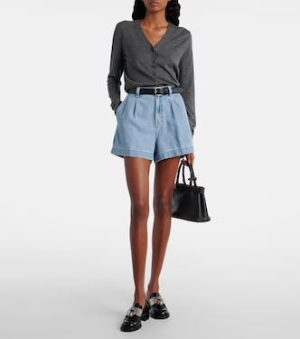 Hana pleated denim shorts | 7 For All Mankind
