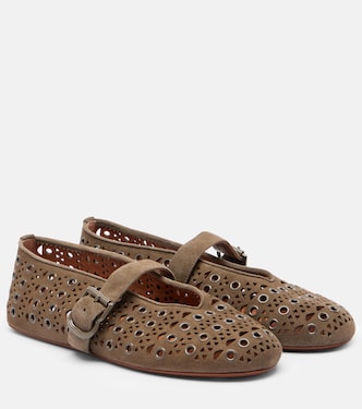 La Ballerine suede Mary Jane flats | Alaïa