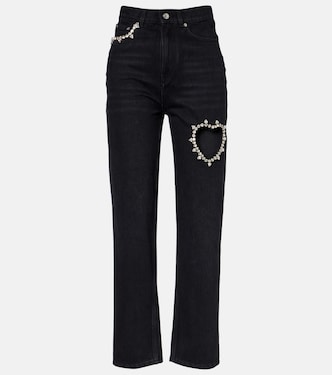 Crystal-embellished wide-leg jeans | Area
