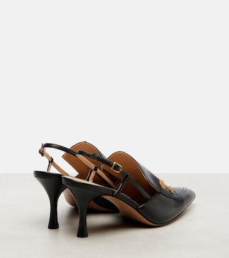 Agnes embellished leather slingback pumps | Chloé