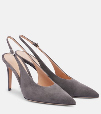 Slingback-Pumps Robbie 85 aus Veloursleder | Gianvito Rossi