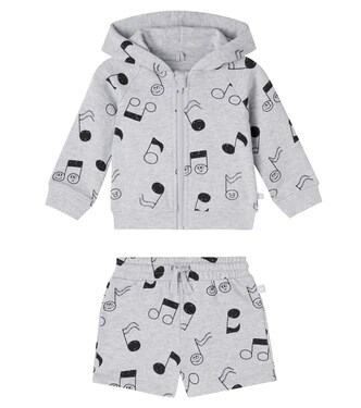 Baby cotton fleece hoodie and shorts set | Stella McCartney Kids