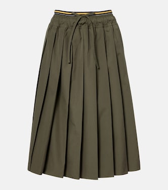 Pleated poplin midi skirt | Prada