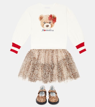 Falda de tul con estampado de leopardo | Monnalisa