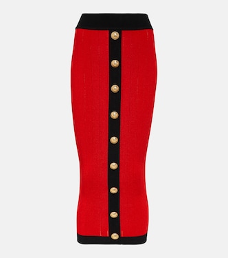 Falda midi de punto acanalado | Balmain