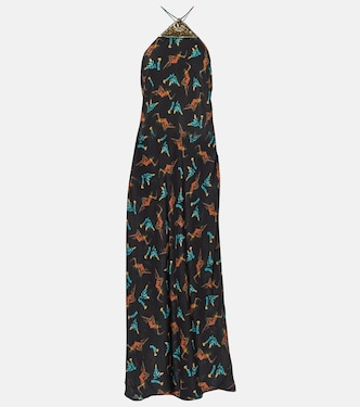 Robe longue en soie à fleurs | Rixo
