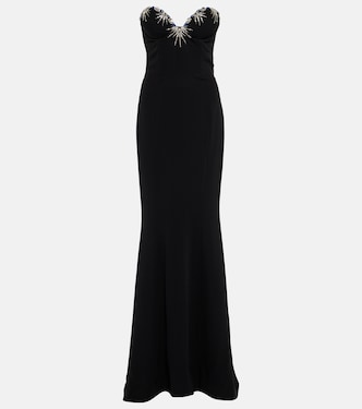 Strapless silk flared gown | Miss Sohee