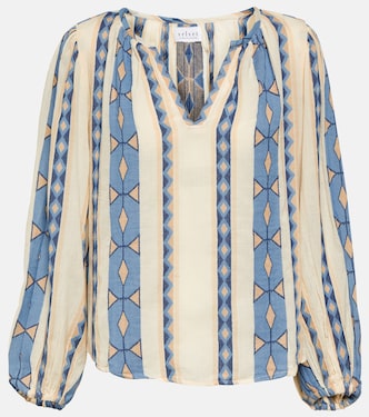 Printed cotton blouse | Velvet