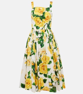 Abito midi in cotone con stampa | Dolce&Gabbana
