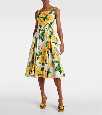 Abito midi in cotone con stampa | Dolce&Gabbana