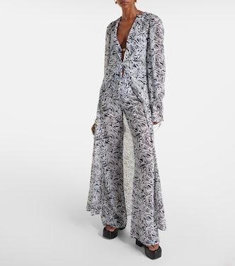 Zebra-print chiffon beach cover-up | Bananhot