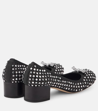 Pumps aus Leder mit Kristallen | Rene Caovilla