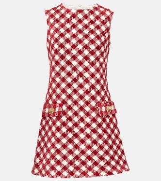 Abito corto in tweed a quadri | Oscar de la Renta
